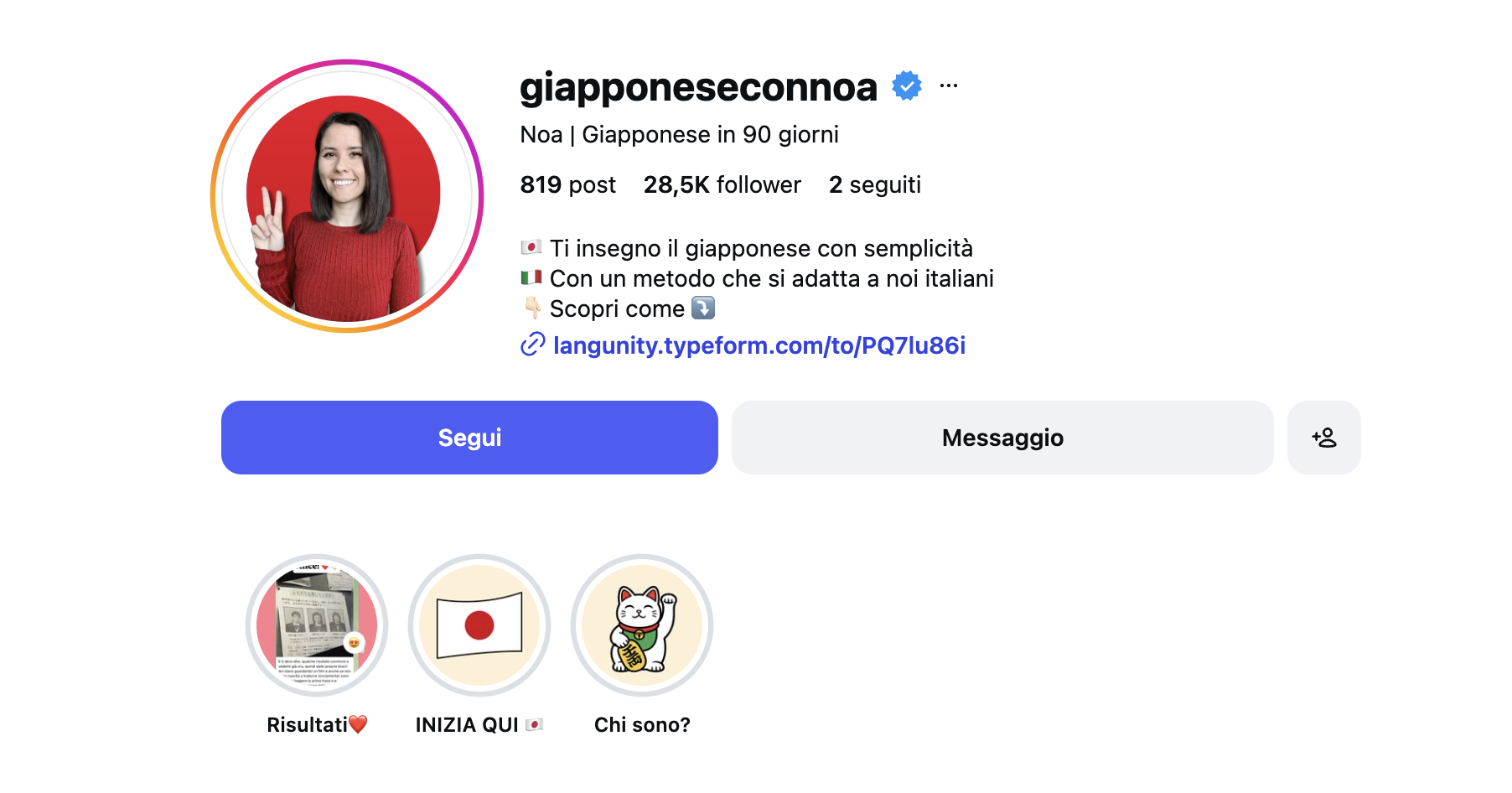 Giapponese con Noa